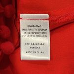 After Market Evereve Red Short Sleeve Top Pom Pom Trim Crochet Overlay Medium Photo 5