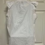 Rochelle Behrens  THESHIRT White Swiss Dot Ruffled Sleeveless Shirt  Photo 7
