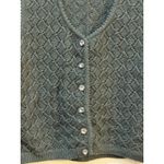 Astrifa Cardigan Sweater Size XL German Pure New Wool Solid Green Best Textured Photo 2
