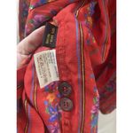 Liz Sport  Vintage 90s Claiborne Flower Red Shirt Cottagecore Preppy Western M Photo 5