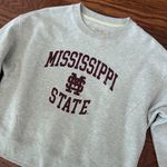 Mississippi State Bulldogs Women's Crew Neck Embroidered Sweatshirt Size Small Gray Photo 4