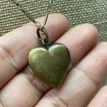 Vintage Etched Heart Engraved Locket Link Necklace Photo Pendant Keepsake Gold Photo 3