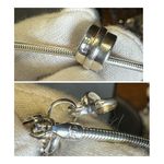 Sterling Silver Milor Italy 925  Blue Laced Agate Omega Necklace Photo 5