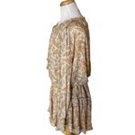 #308 FATE FLoral Cream and Marigold Mini Dress Gold Size XL Photo 2