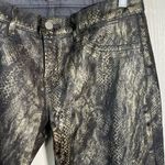 J Brand Sz 29 Wax Coated Snakeskin Python Jeans Jeggings Gray Gold Photo 11