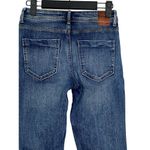 ZARA Cotton Skinny Mid Rise Distressed Stretch Casual Jean Hem Side Slits 2 Blue Photo 5