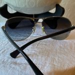 Coach : Kiera (L925) Black & Silver Tone Aviator Sunglasses- wear Photo 4