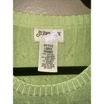 st. john's bay  Petite Large Green Cotton Blend Knit Short‎ Sleeve Sweater Top Photo 5