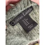Christian LaCroix Green Chunky Ribbed Cropped Cardigan Sweater Wool Blend Size M Photo 6