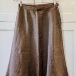 Vintage Robyn Meredith Taupe Tan Rustic Butchers Linen Knit Flutter Skirt, sz. M Brown Size M Photo 0