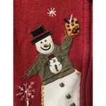 Tiara International  Christmas Collection 2004 Red Snowman Cardigan Sweater M Photo 6