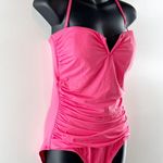 Tommy Bahama Halter Ruched V Cut One Piece Swimsuit Pink 12 Photo 5