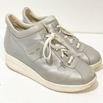 Rucoline Size 7 Silver Metallic Wedge Platform Sneaker Photo 3