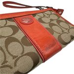 Coach Orange and Brown Signature Canvas Wristlet w/ Card Slots Photo 4