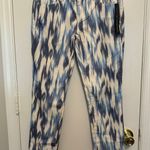 INC Blue Printed Skinny Leg Pants Size 4 Photo 0