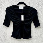 NWT Anemos Ribbed Short Sleeve Tortoise Top & Midi Skirt Set Black Women's XS Photo 10