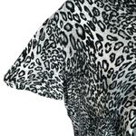 Lane Bryant SZ 26/28 Top Cheetah Print Stretch Puff Sleeve Cutout Neckline Black Photo 2