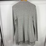 Chelsea & Theodore Fringe Trim Long Sleeve Grey Cardigan Size L Gray Size L Photo 5