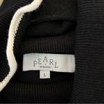 Pearl by Lela Rose Lettuce Trim Stripe Black Turtleneck Sweater Size Large Photo 8