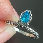 Teal crystal woman ring size 4 Photo 5