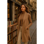 Joie  Longline Camel Duster Vest Cardigan Quiet Luxury Old Money Neutral Capsule Photo 1