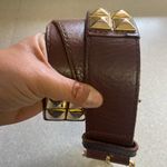 Linea Pelle Brown Leather Gold Studded Preppy Chunky Granola Coastal Wai… Size L Photo 4