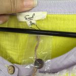 easel  Oversize Button Front Womens Top Sz S Lagenlook Colorblock Pastel Boho New Photo 8