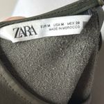 ZARA  Olive Green Faux Leather Crop Top Photo 3