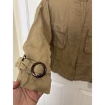 ZARA 100% Linen Bomber Cargo Jacket Size XS Barn Lightweight Jacket Utility Photo 5