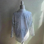 Ladies funky abstract faces‎ Print shirts women sketch print blouse casual shirt White Size undefined Photo 4