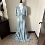 Baltic Born  Santorini Maxi Dress Ruffle Feminine Size Large Dusty Blue NWT Photo 1