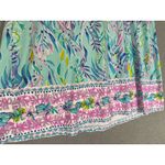Lilly Pulitzer Sea Isle Tunic Dress Blue Pink Flamingo Palm 3/4 Sleeve Small Photo 10