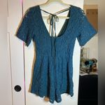 Charlotte Russe Turquoise Splice-Neck Lace Romper XS EUC Photo 8