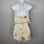 Sabo Skirt Halter Crop Top Shorts Set XS Tassel Trim Boho Floral Festival Outfit Photo 5