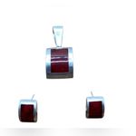 Vintage Mexico 925 Silver Red Jasper pendant and earrings. Photo 11