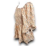 Hayden Floral Boho Cottagecore Babydoll Blouse Top Smocked Ruffle Size Small Photo 3