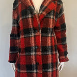 Wishful Thinking  Plaid Red and Black Women's Shearling Coat Photo 0