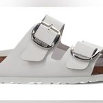 Birkenstock | Arizona Women’s White Leather Big Buckles Slide Sandals Size 39 (… Photo 1