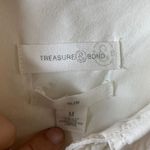 Treasure & Bond  Cream Pear Long Sleeve Button Down Size Medium Slim Photo 2