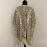 ‎Women’s Knit Shawl. Taupe/Cream OS Tan Photo 3
