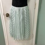 Vince  Mint Stripe Gauze Panel Skirt Green M Photo 2