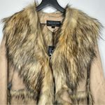Donna Saylers Fabulous Furs Full Length Cascade Faux Wolf Coat Size L NWT Tan Size L Photo 5
