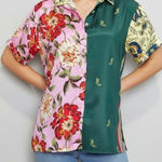 Anthropologie Button Up Oversized Surf Shirt Green Size Large Photo 0