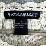 Savannah Top Womens Small Ivory Floral Crochet Silk Cotton Boho Cottagecore Vtg Photo 2