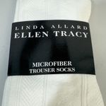 Ellen Tracy Linda Allard  Textured Microfiber Trouser Socks Winter White One Size Photo 1