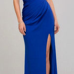 Jovani  Asymmetric Strapless Neck Gown 26166, Royal Blue, 4 (US) Photo 0