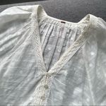 Free People Ivory Long Balloon Sleeve Blouse Top XS Photo 2