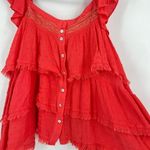 Prómesa NWT Promesa Women's Vintage Romance Ruffle Buttoned Top Coral Size Large Photo 4