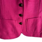 J.Crew Wool Black Jacket Blazer Robert Noble Scottish Cloth Hot Pink Sz 0 Photo 3