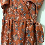 Sienna Sky  sz small cold shoulder summer dress lined elastic waist ties on side Photo 3